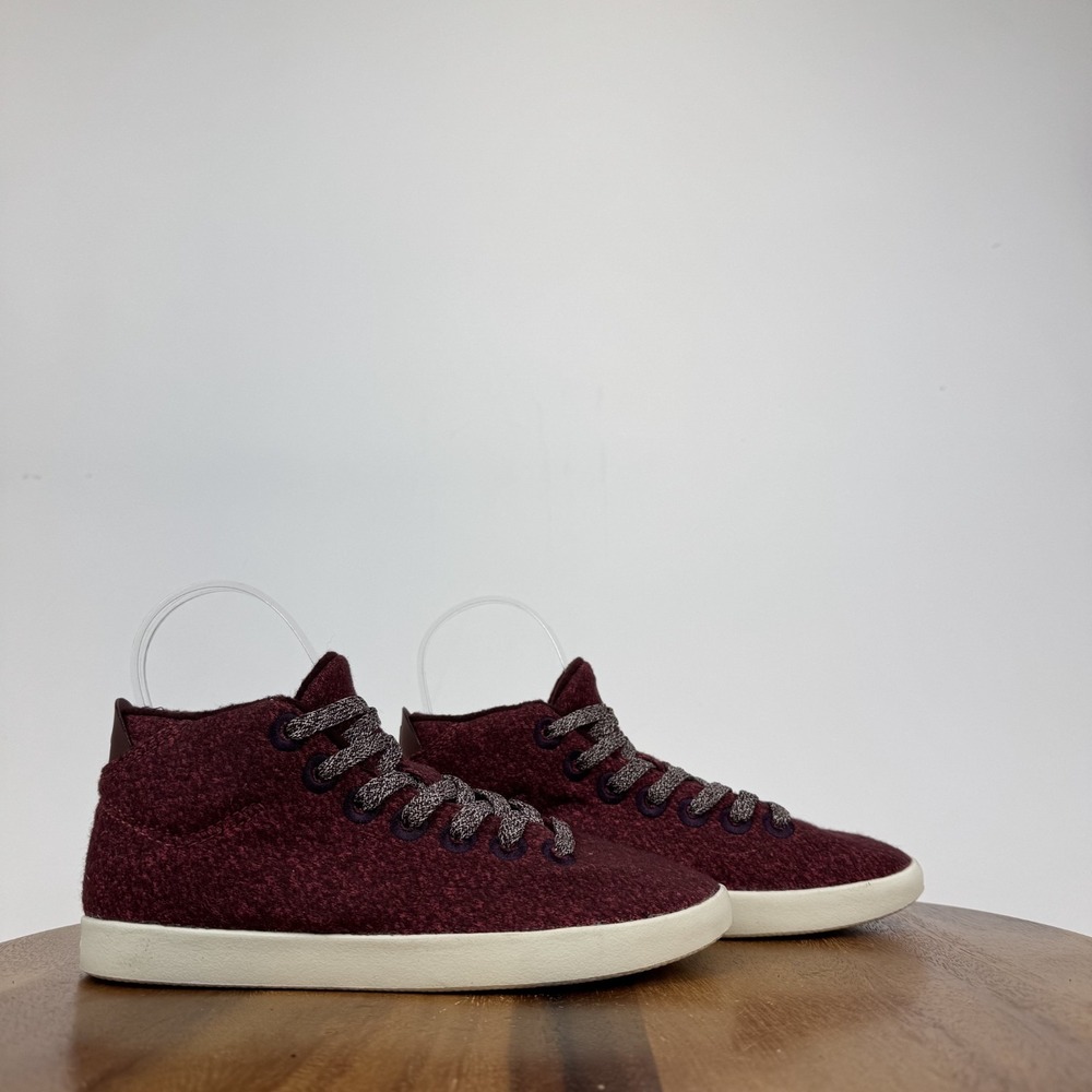 New Womens Allbirds Wool Piper Mid Top Maroon Casual Sneakers Shoes Size 5 M